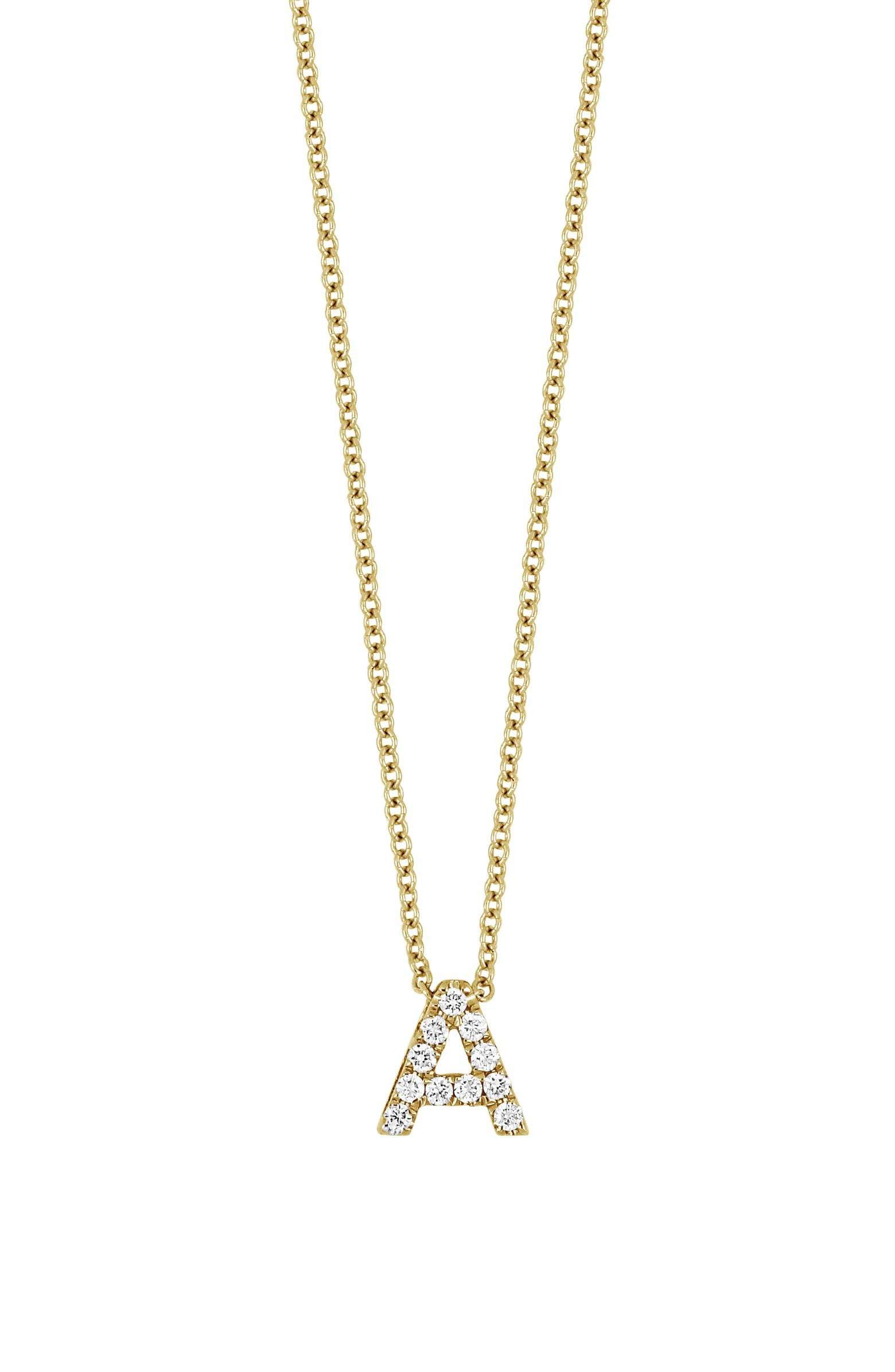18k Gold Pavé Diamond Initial Pendant Necklace | Nordstrom