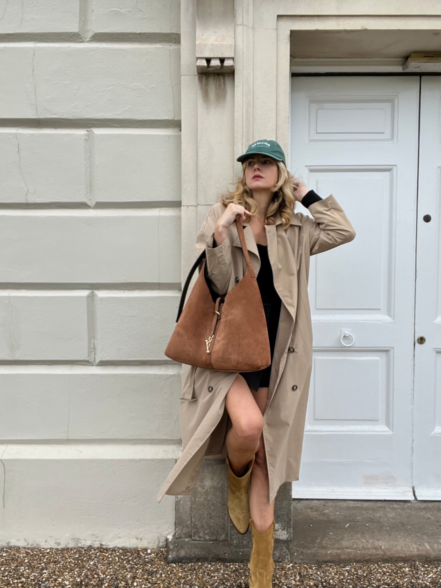 Autumn outfit, H&M trenchcoat, strathberry bag, skirt, sezane boots, suede boots 

#LTKstyletip #LTKautumn #LTKeurope