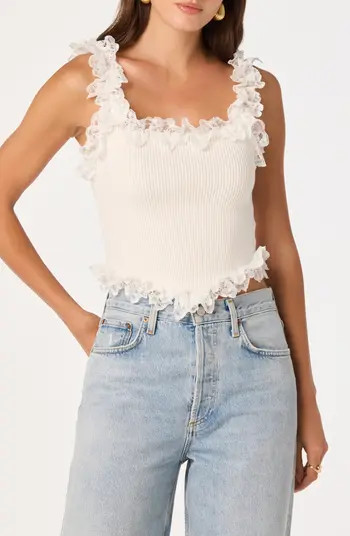 Amity Ruffle Lace Rib Tank | Nordstrom