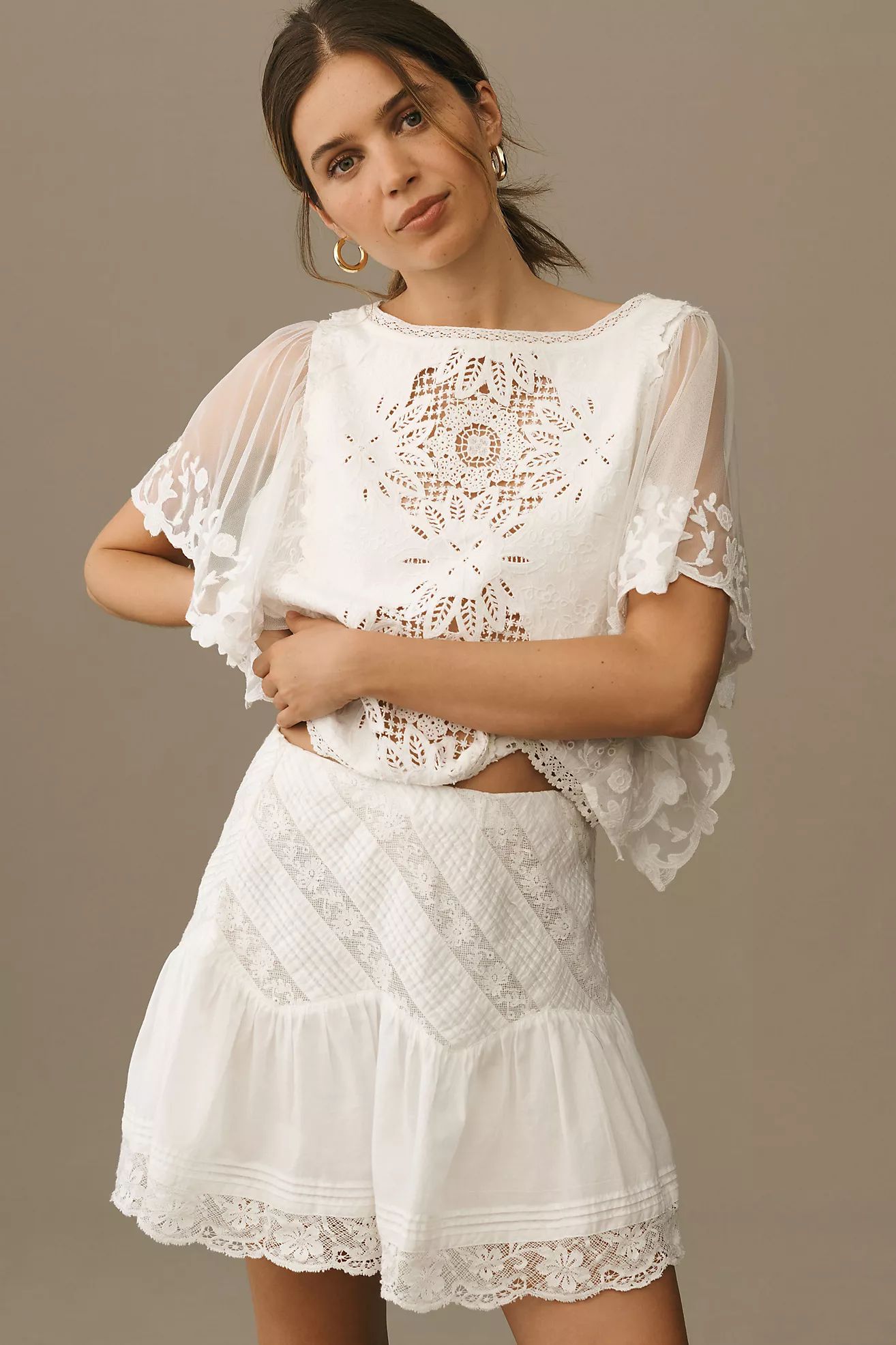 By Anthropologie Boxy Lace Blouse | Anthropologie (US)