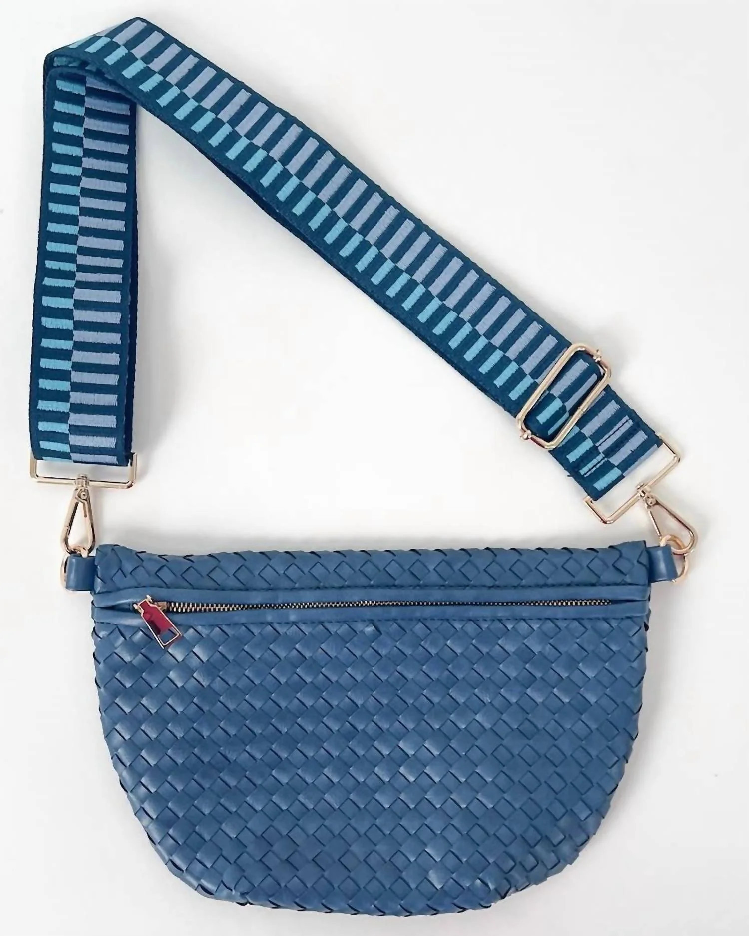 Women's Woven Bum Bag In Denim Blue | Shop Simon