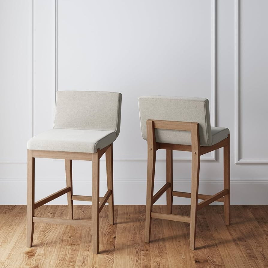 Nathan James Gracie Modern Counter Height Bar Stool with Back, Counter Stool Upholstered Chair wi... | Amazon (US)