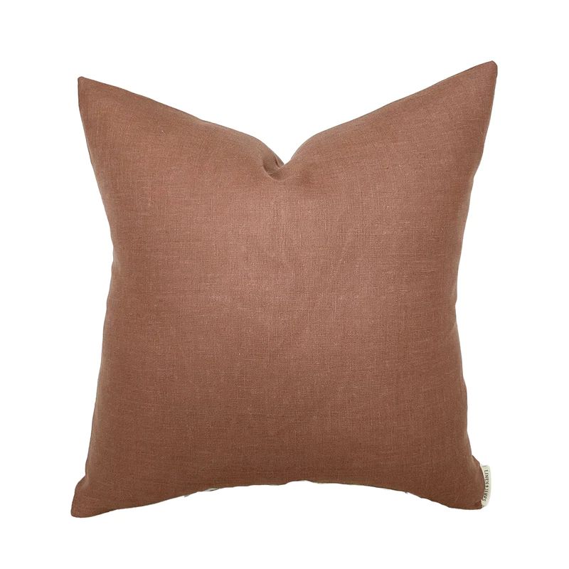 Gavin | Cognac Brown Linen Pillow Cover | Linen & James