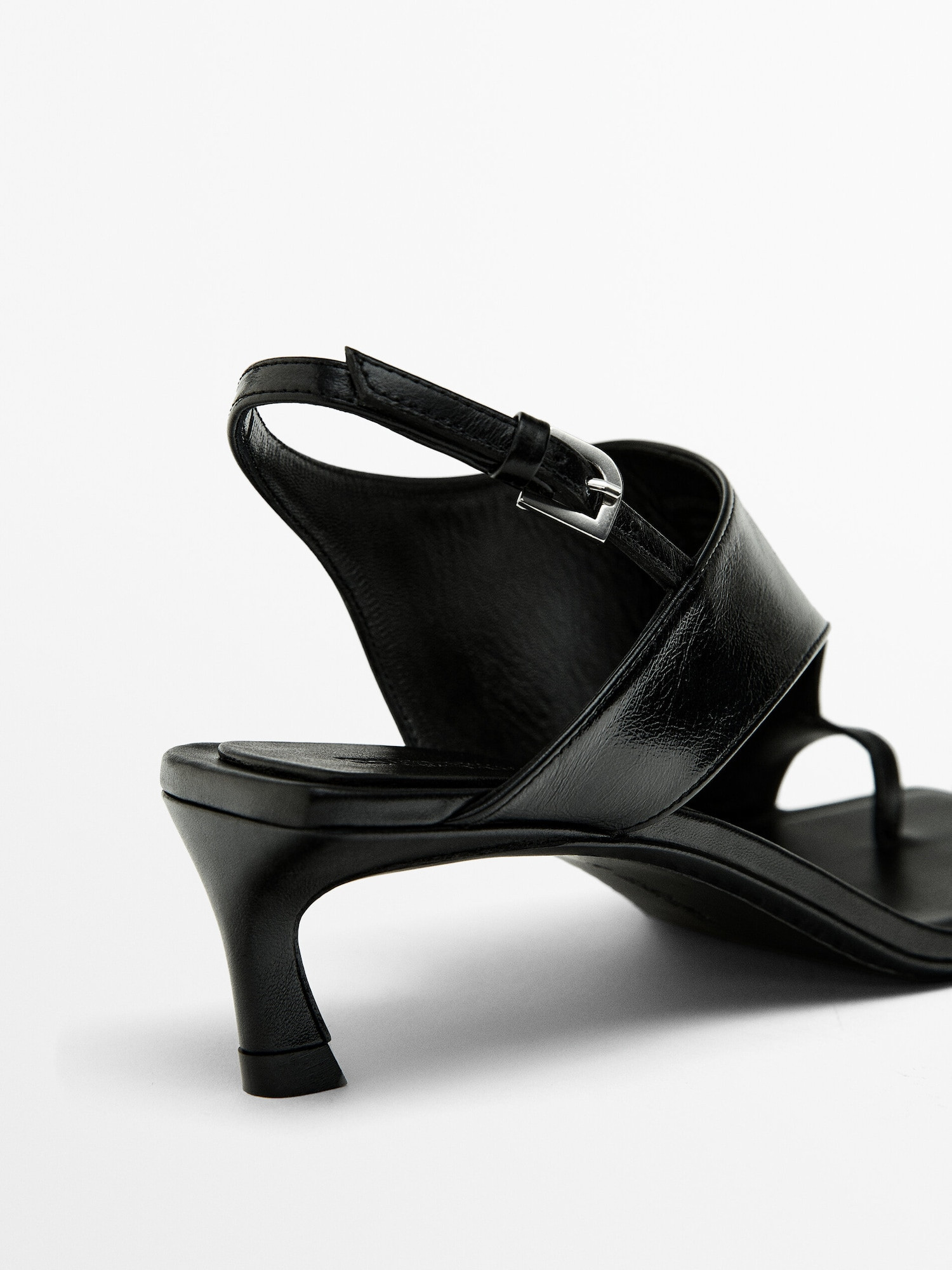 Heeled sandals with asymmetric instep - Limited Edition | Massimo Dutti US