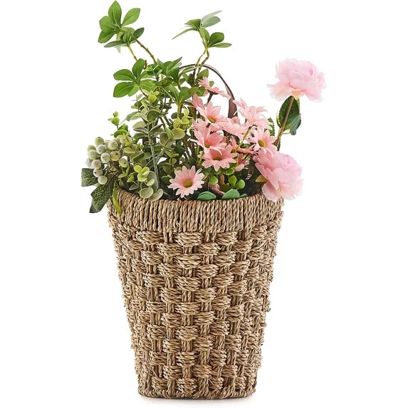Woven Front Door Basket Seagrass Wall Hanging Basket Decorative Boho Mounted Organizer for Dried ... | Walmart (US)