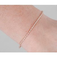 Custom Bracelet - 18K Rose Gold 7"" Diamond Tennis | Etsy (US)