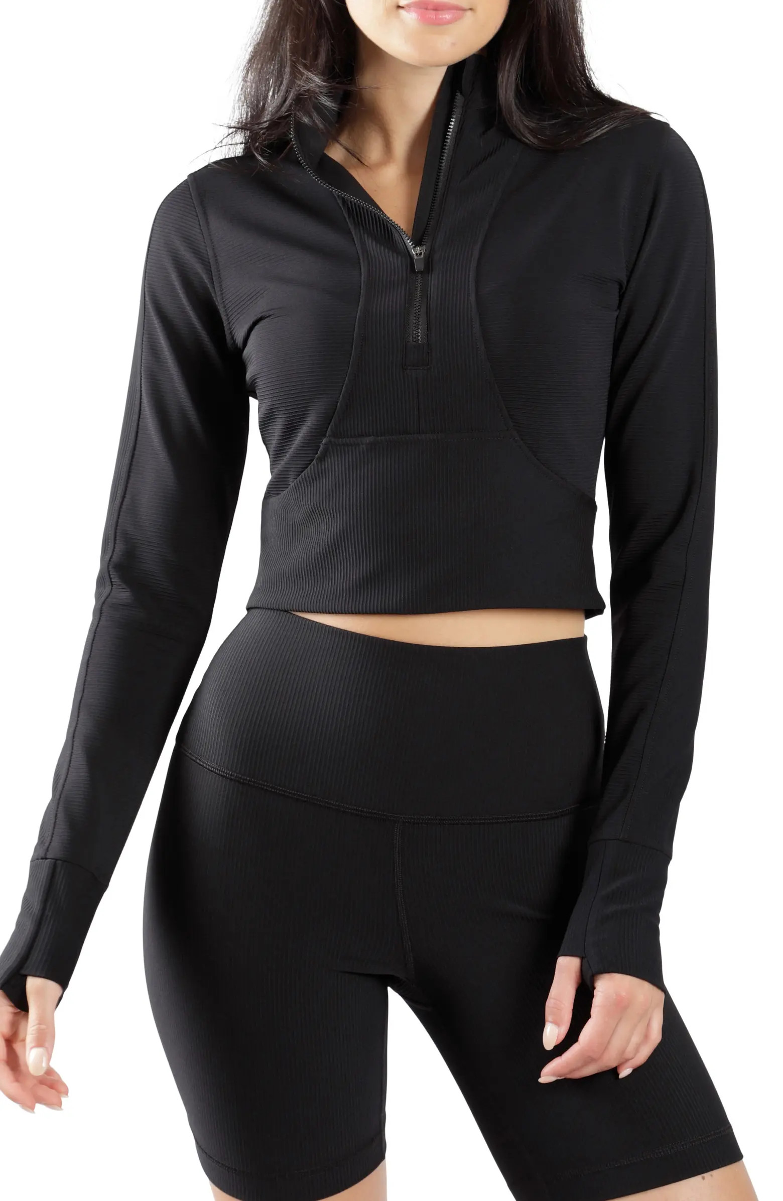 90 DEGREE BY REFLEX Interlink Ribbed Half Zip Jacket | Nordstromrack | Nordstrom Rack