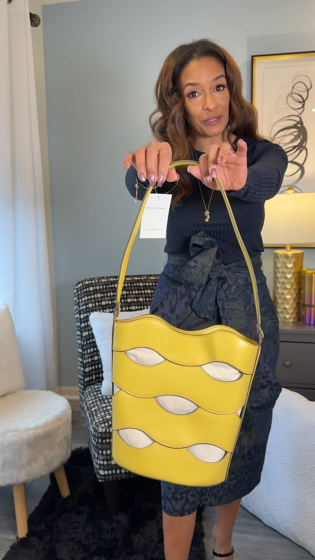 Walmart find. Mustard color bucket bag. 