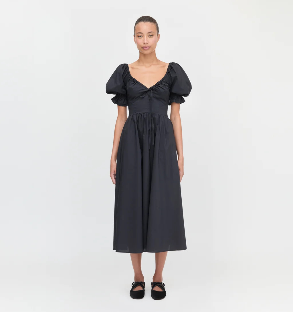 The Ophelia Dress - Black Cotton Voile | Hill House Home US