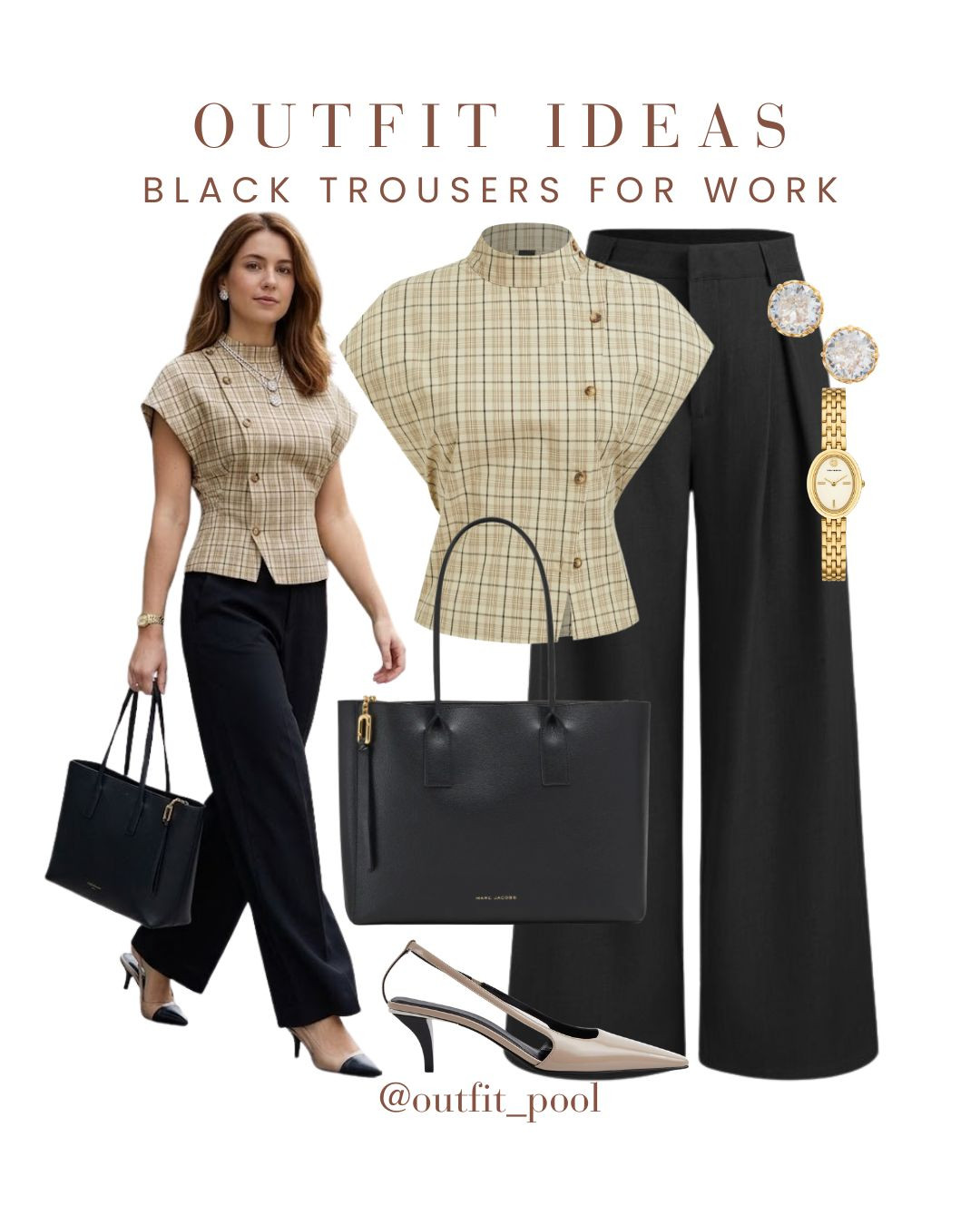 Black trousers = the ultimate office essential 🖤✨ Styled these Amazon black trousers with different statement tops to create chic, polished workwear looks that make getting dressed for the office so easy 🙌 White peplum blazer top — clean, structured, and power-dressing approved Yellow waistcoat — fresh, modern, and perfect for spring/summer workwear Khaki peplum top — soft neutral tones with an elevated silhouette Checkered structured top — classic with a sophisticated twist One pair of trousers, endless office-ready outfits 👩‍💼✨ (Black Trousers, Black Pants Outfit, Tailored Trousers, Wide Leg Black Trousers, Chic Trouser Outfit, Workwear Trousers, Business Casual Style, Smart Casual Outfit, Minimalist Wardrobe, Black Trousers for Work, Neutral Outfit Ideas, Street Style Outfit, Effortless Style, Office Outfit Inspiration, Day to Night Outfit, Chic Neutral Fashion, Outfit Inspiration) 

 #LTKgrwm #LTKootd #LTKWorkwear