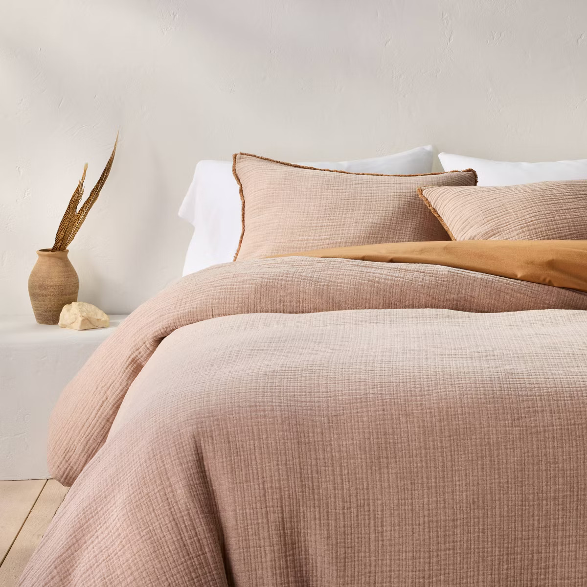 Textured Chambray Cotton Duvet Cover & Sham Set - Casaluna™ | Target