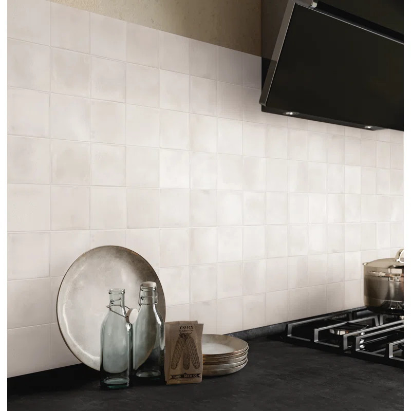 Glazed Porcelain Mosaic Tile Kasba Zellige Look 4" Square | Wayfair North America
