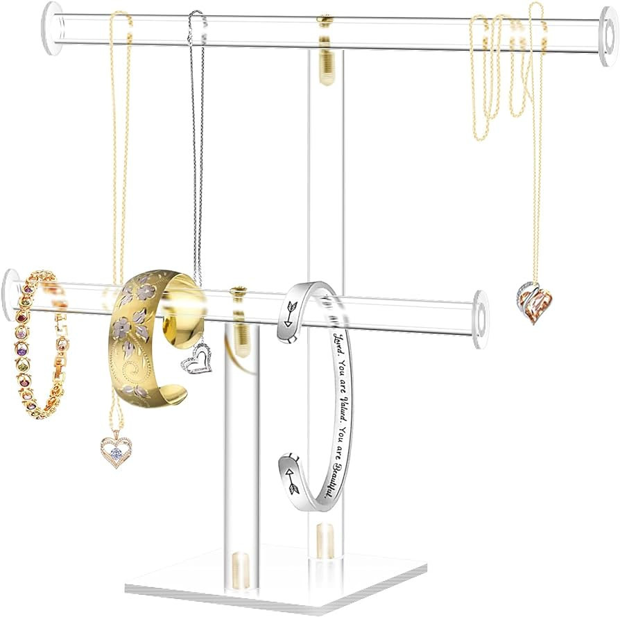 TOOPILAT Acrylic Jewelry Display,Clear Acrylic Round Bracelet Display Holder Organizer Jewelry Ho... | Amazon (US)