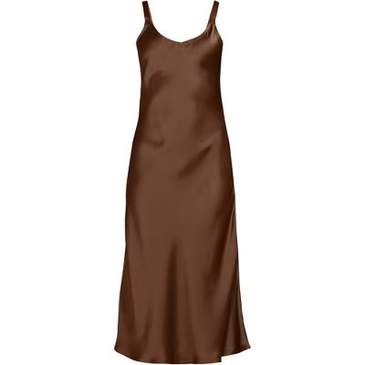Lands' End Women's Satin Slip Dress - Small - Tree Bark | Target