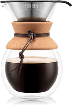 Bodum 34oz Pour Over Coffee Maker, High-Heat Borosilicate Glass with Reusable Stainless Steel Fil... | Amazon (US)