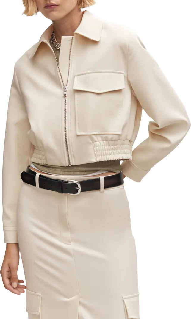 MANGO Crop Cargo Bomber Jacket | Nordstrom | Nordstrom