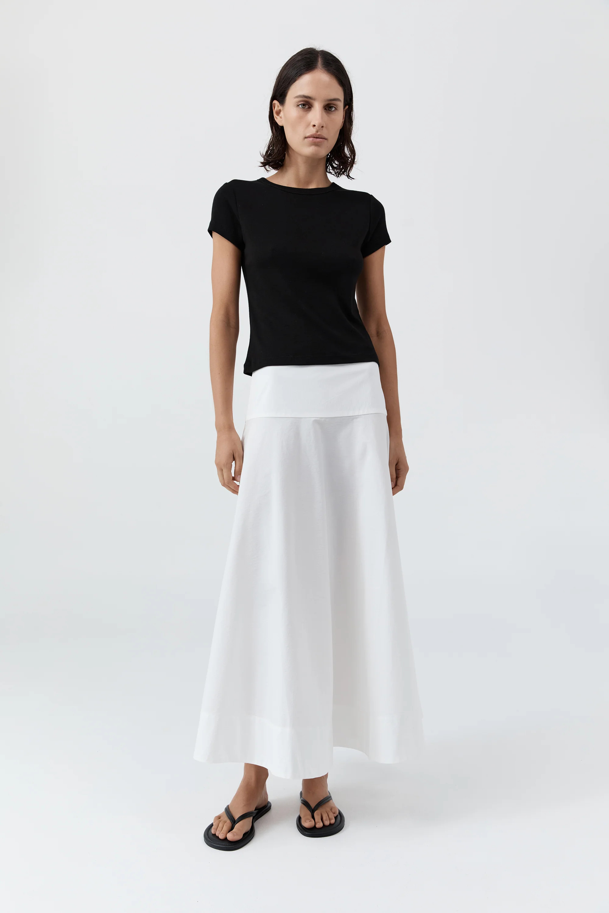 Cotton Circle Hem Skirt - White | St. Agni (US, UK, EU)