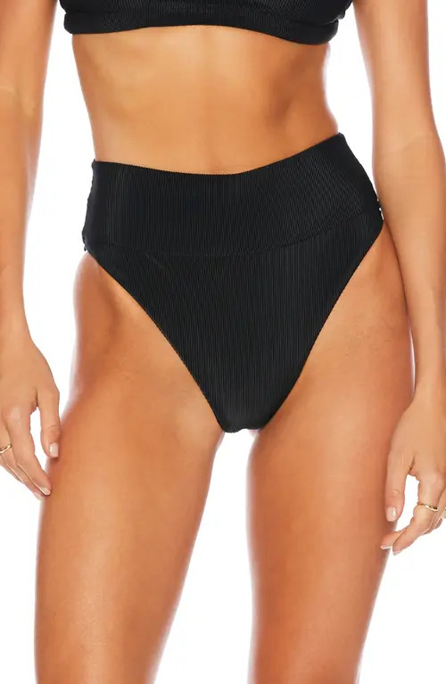 Beach Riot Highway High Waist Bikini Bottoms in Black at Nordstrom, Size Small | Nordstrom