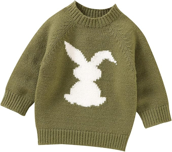 Toddler Baby Boy Girl Easter Knit Sweater Infant Long Sleeve Cute Rabbit Bunny Chunky Pullover Sw... | Amazon (US)