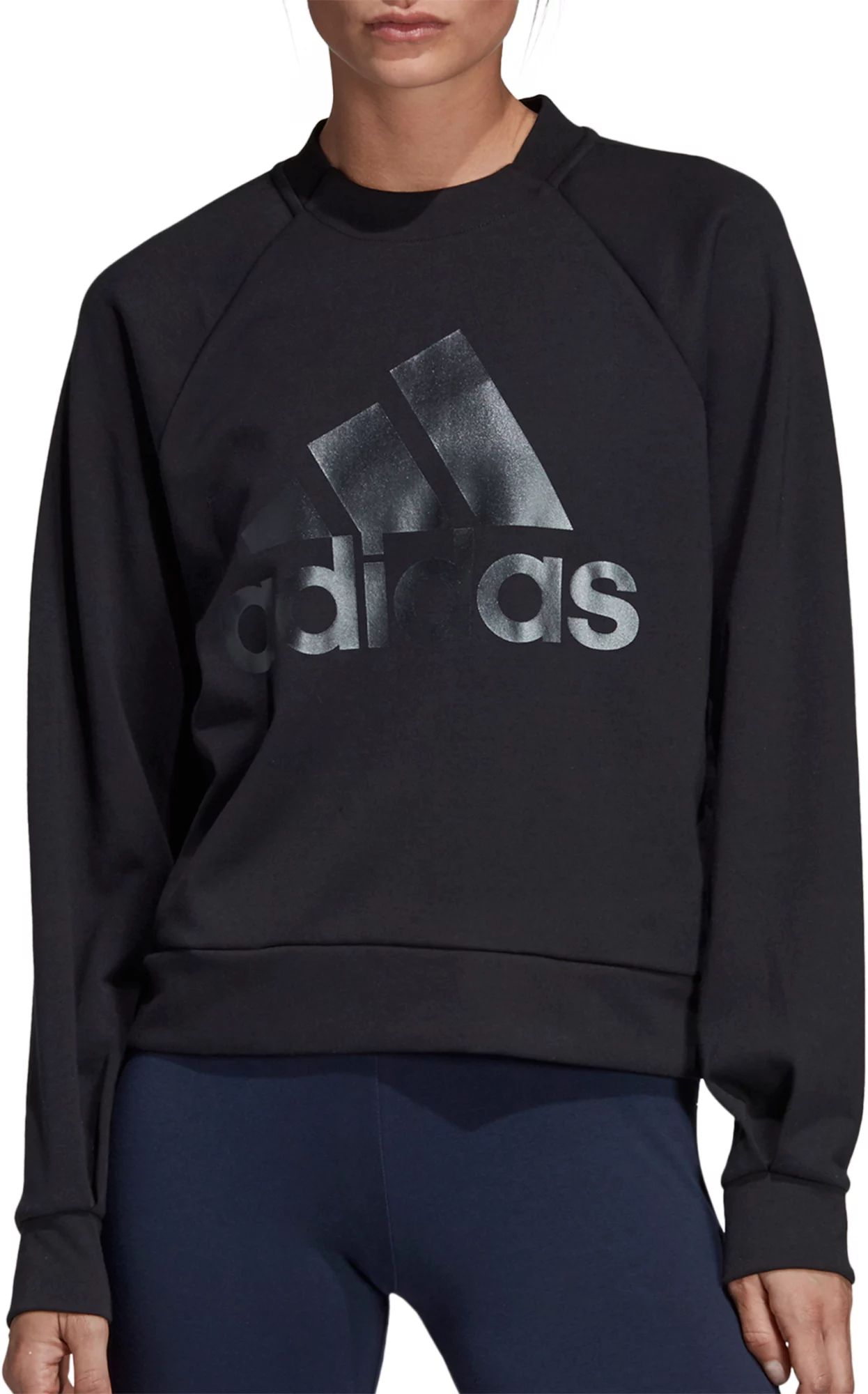 adidas Women's ID Glory Crewneck Sweatshirt, Size: XS, Black | Dick's Sporting Goods