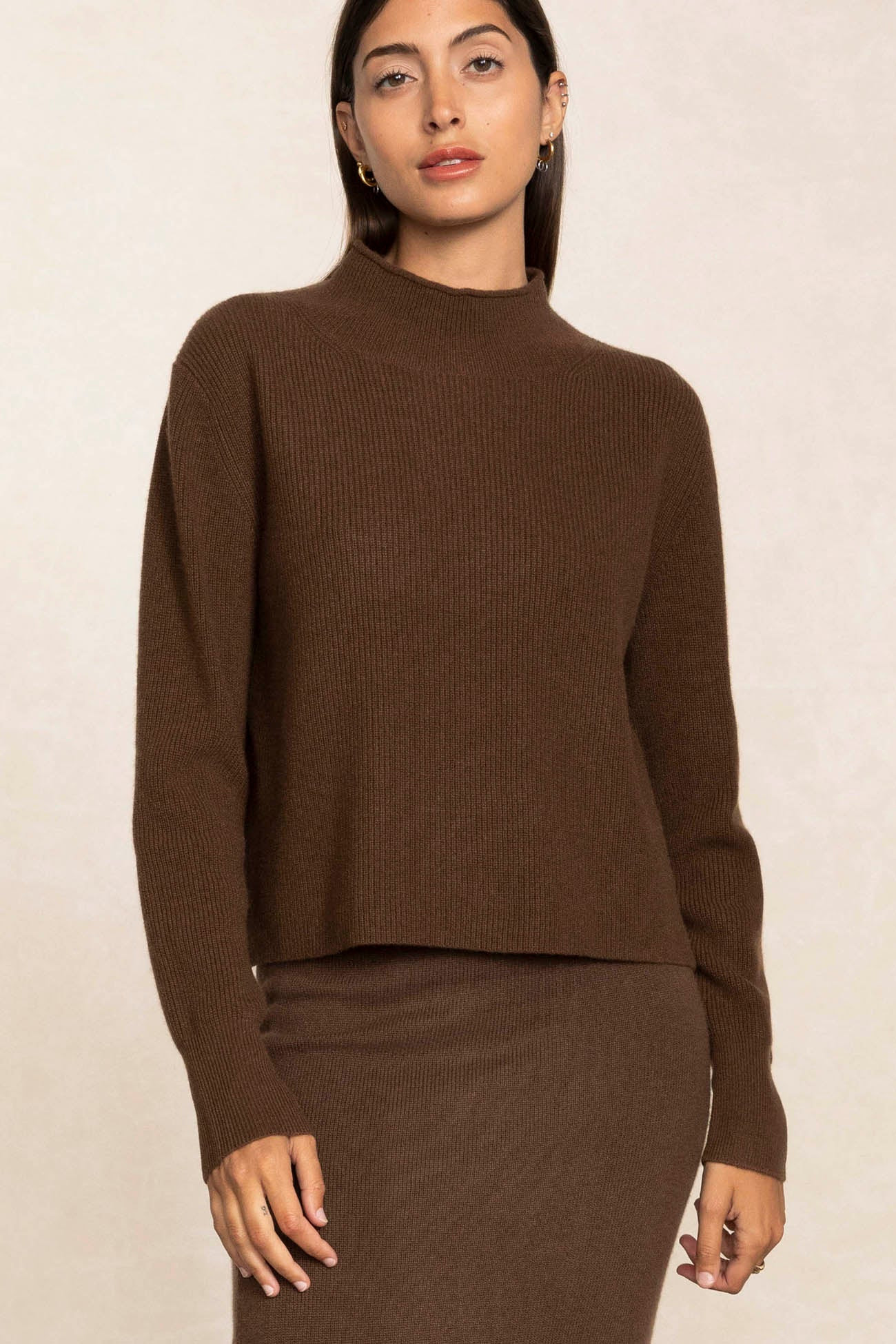 Women's Delaney Cashmere Mock Neck Sweater | NAKED CASHMERE