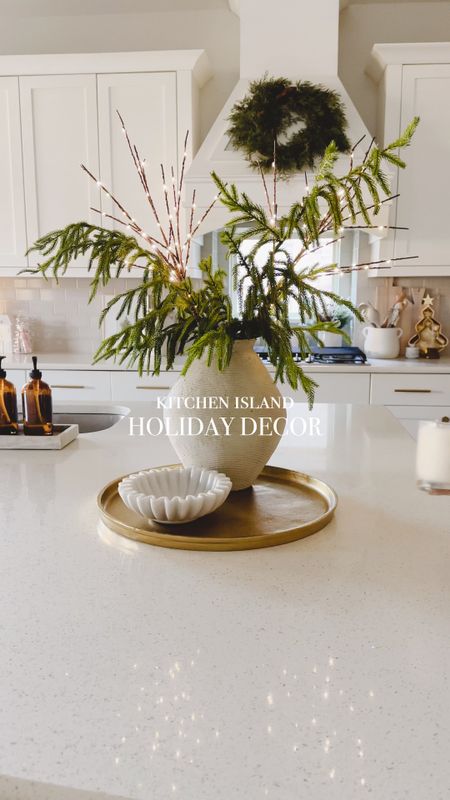 Isn’t is to satisfying when you get done cleaning the kitchen and light up a candle? That is why I love keeping one on my island at all times! Here’s a simple kitchen island vignette for the holidays. 🌲✨🕯️

#LTKstyletip #LTKHoliday #LTKhome
