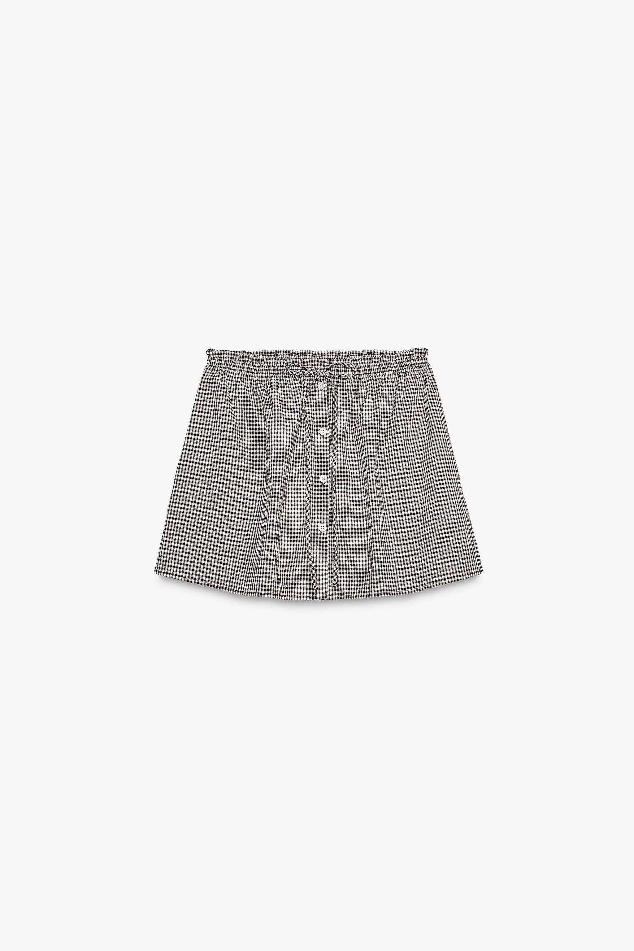 GINGHAM MINI SKIRT | Zara US