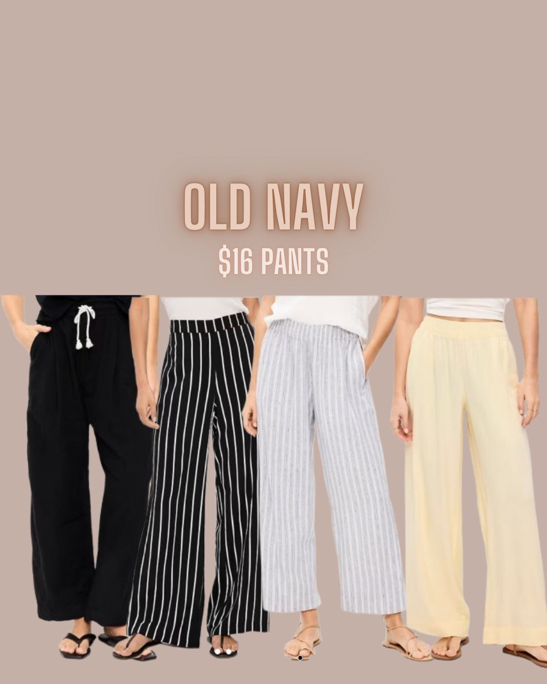 Today and tomorrow that’s 60% off!  I have and love the gauze barrel pants. Wish they made more neutral colors for me to buy more 

Old navy
Gauze pants
Barrel pants
Linen blend pants
Playa pants


#LTKSaleAlert