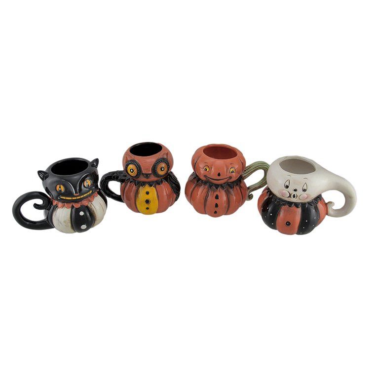 Johanna Parker Pumpkin Peeps 4 Piece Set of Vintage Style Halloween Ceramic Mugs - Walmart.com | Walmart (US)