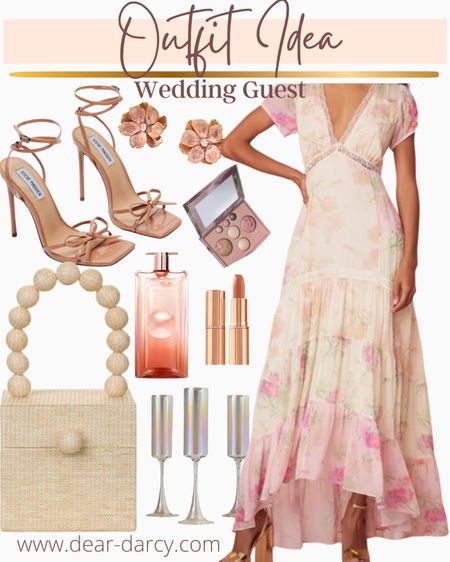 Wedding Guest outfit idea

Love shack fancy dress
A splurge but so worth it! So Beautiful!
Fits true to size and gorgeous 

The perfect nude bow heals by Steve Madden 

Darling light raffia bag by cult giai

Hand painted flower earrings 

Champagne flutes from Anthropologie makes a great bridal shower gift or wedding gift 🎁

Charlotte tilbury pillow talk lipstick 

Laura Geller make up all in one pallet 

Lancôme best selling perfume 


#LTKGiftGuide 

#LTKStyleTip #LTKItBag #LTKWedding