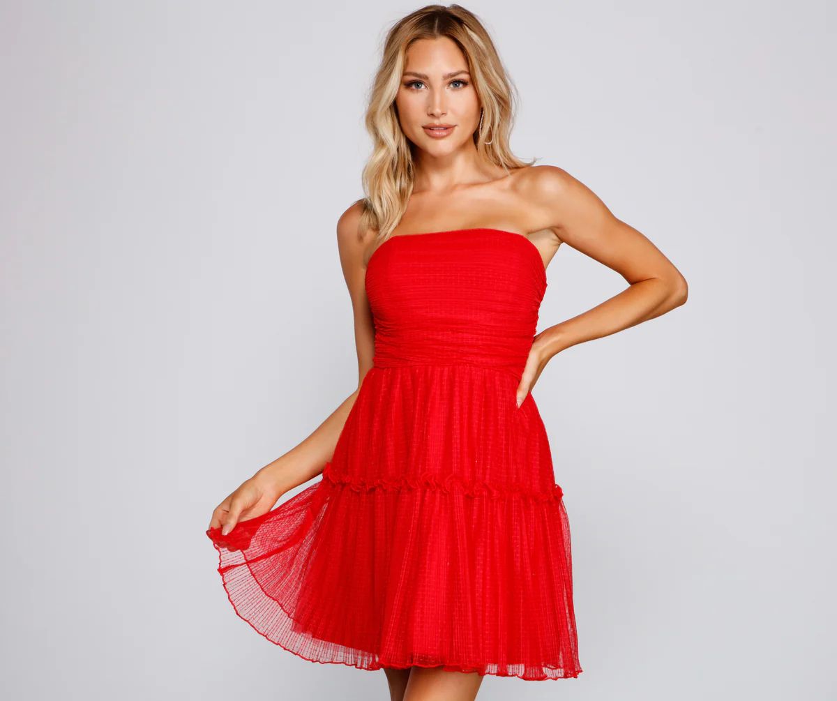 Cecilla Formal Pleated Tulle Party Dress | Windsor Stores