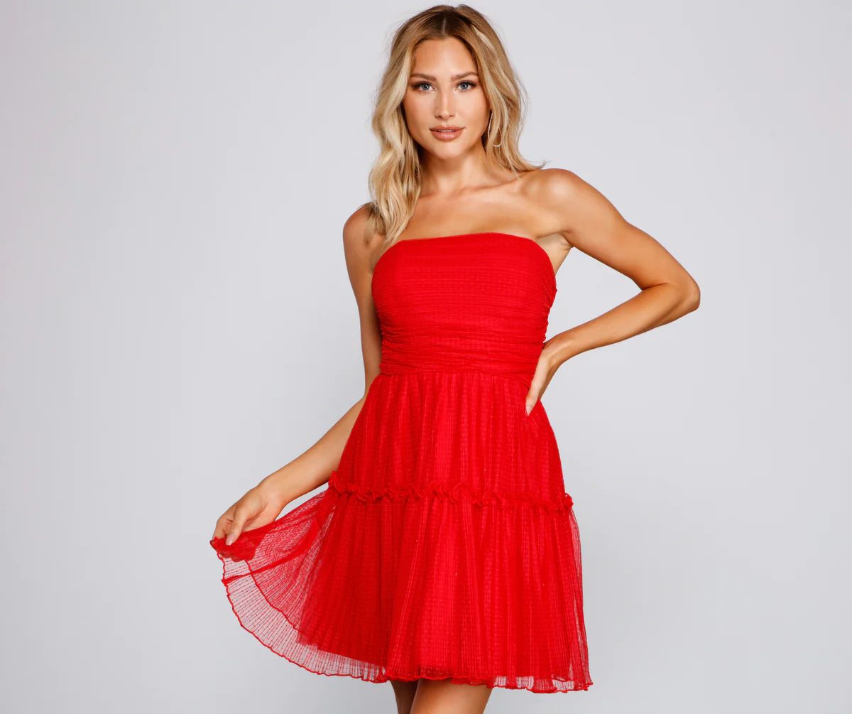 Cecilla Formal Pleated Tulle Party Dress | Windsor Stores