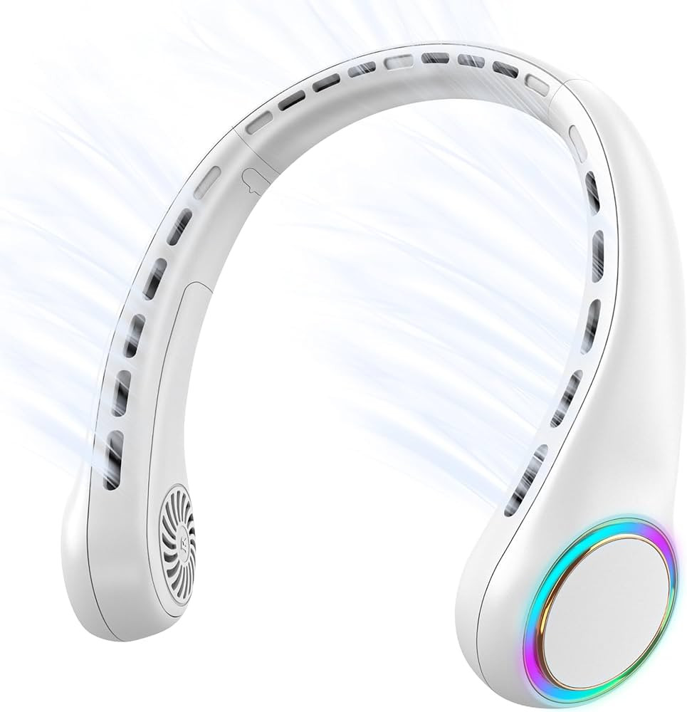 Neck fan, Portable Fan with 5-17H Lifespan, 4000mAh Neck fan air conditioner with 3 Adjustable Sp... | Amazon (US)