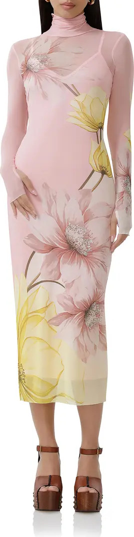 Shailene Long Sleeve Mesh Dress | Nordstrom