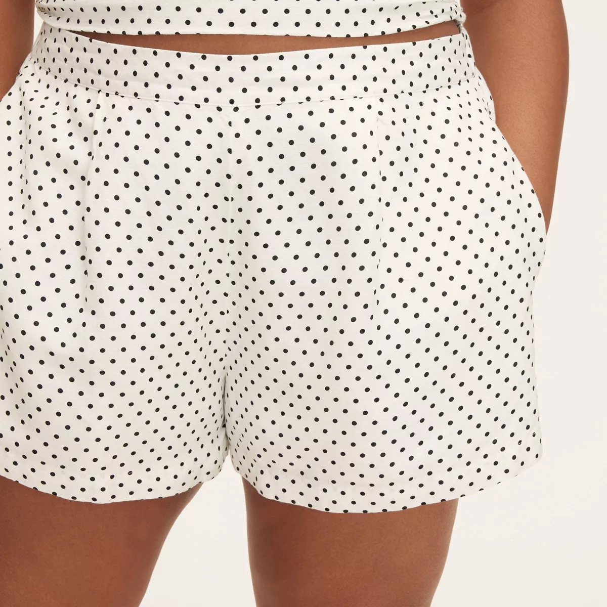 Women's Mini Polka Dot Linen Flared High Rise Shorts - kate spade new york x Target Cream/Black | Target