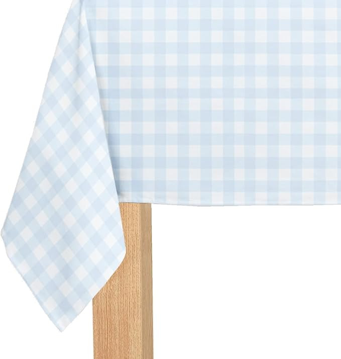 Coterie Light Blue Gingham Paper Tablecloth | Rectangle Tablecloth/Table Cover for Thanksgiving, ... | Amazon (US)