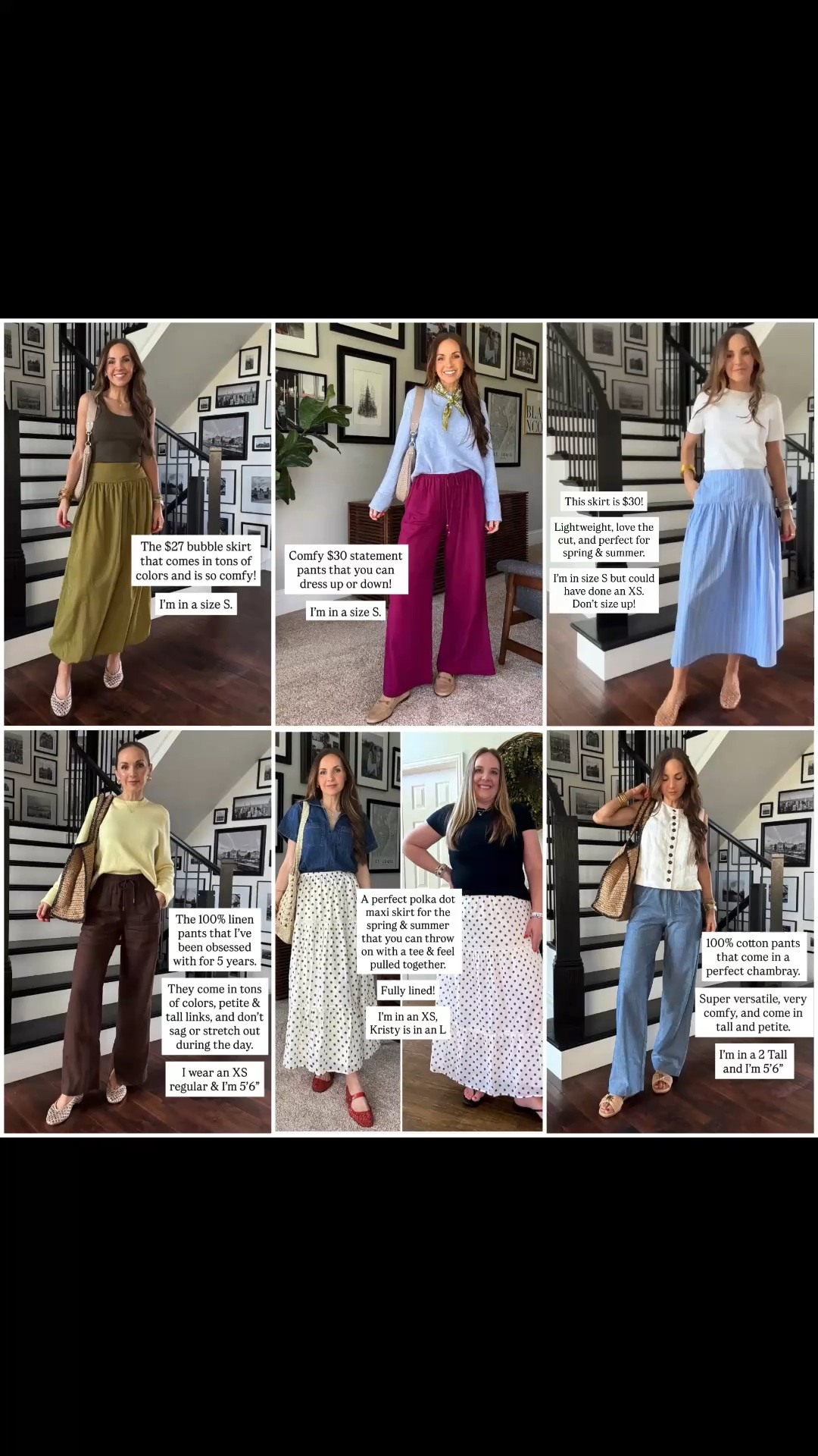 3 non-jean pants and 3 skirts for spring and summer!
