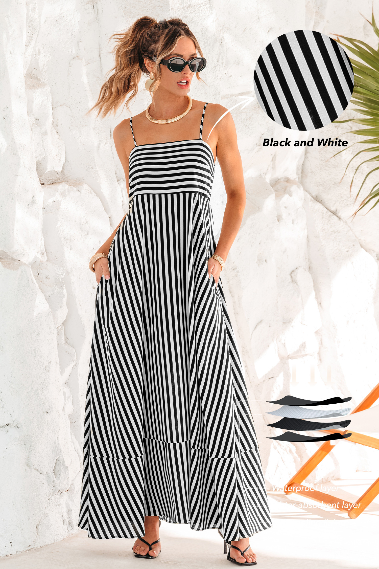 Polished Escape Striped Maxi Dress - XXL | Cupshe US