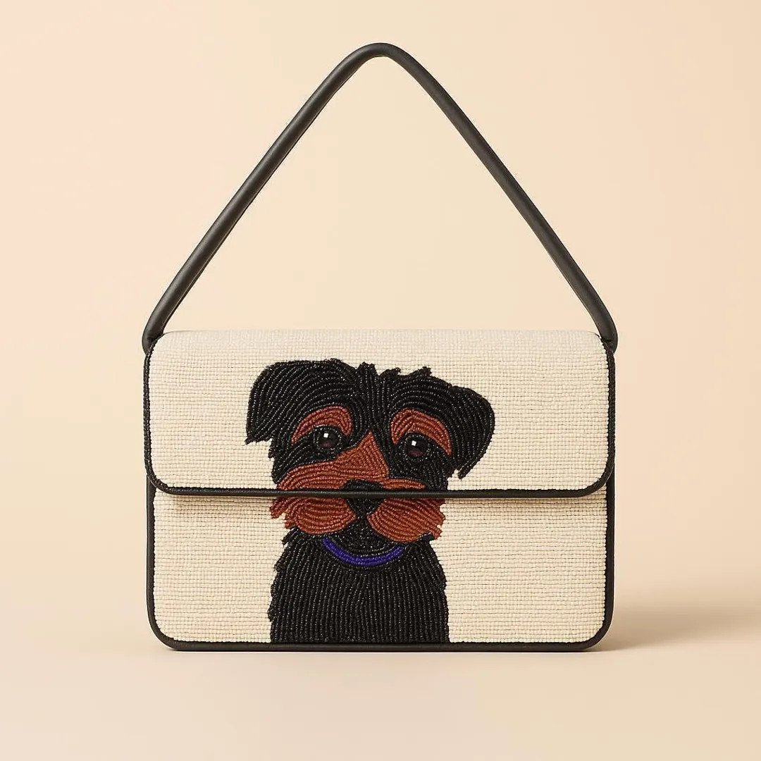 Custom Pet Illustration Bag, Vibrant Pet Lover Shoulder Bag, Playful Pet Gift Purse, Red Animal A... | Etsy (US)