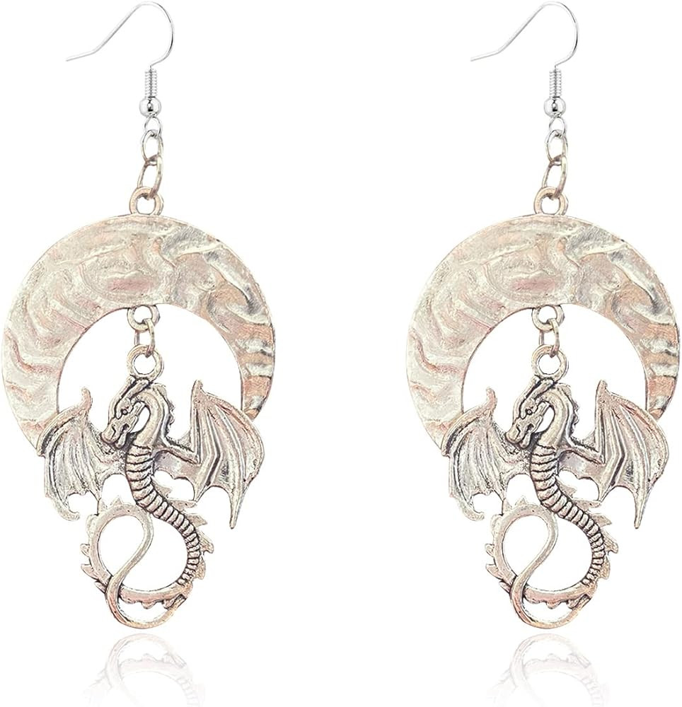 T-ztoss Gold Dinosaur Fantasy Statement Dragons Earrings Gothic Unique Animal Drop Dangle Earrings G | Amazon (US)