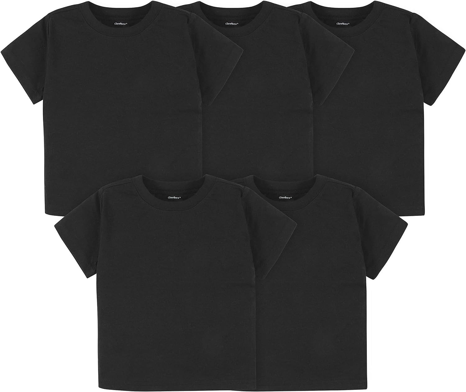Gerber Baby Toddler 5-Pack Solid Short Sleeve T-Shirts Jersey 160 GSM | Amazon (US)