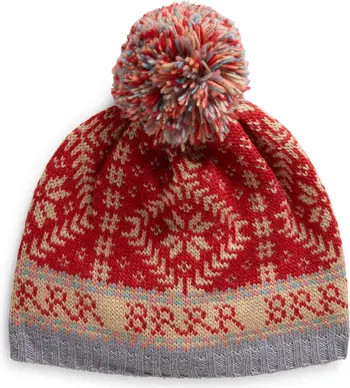 Nordic Print Pompom Wool Beanie | Nordstrom
