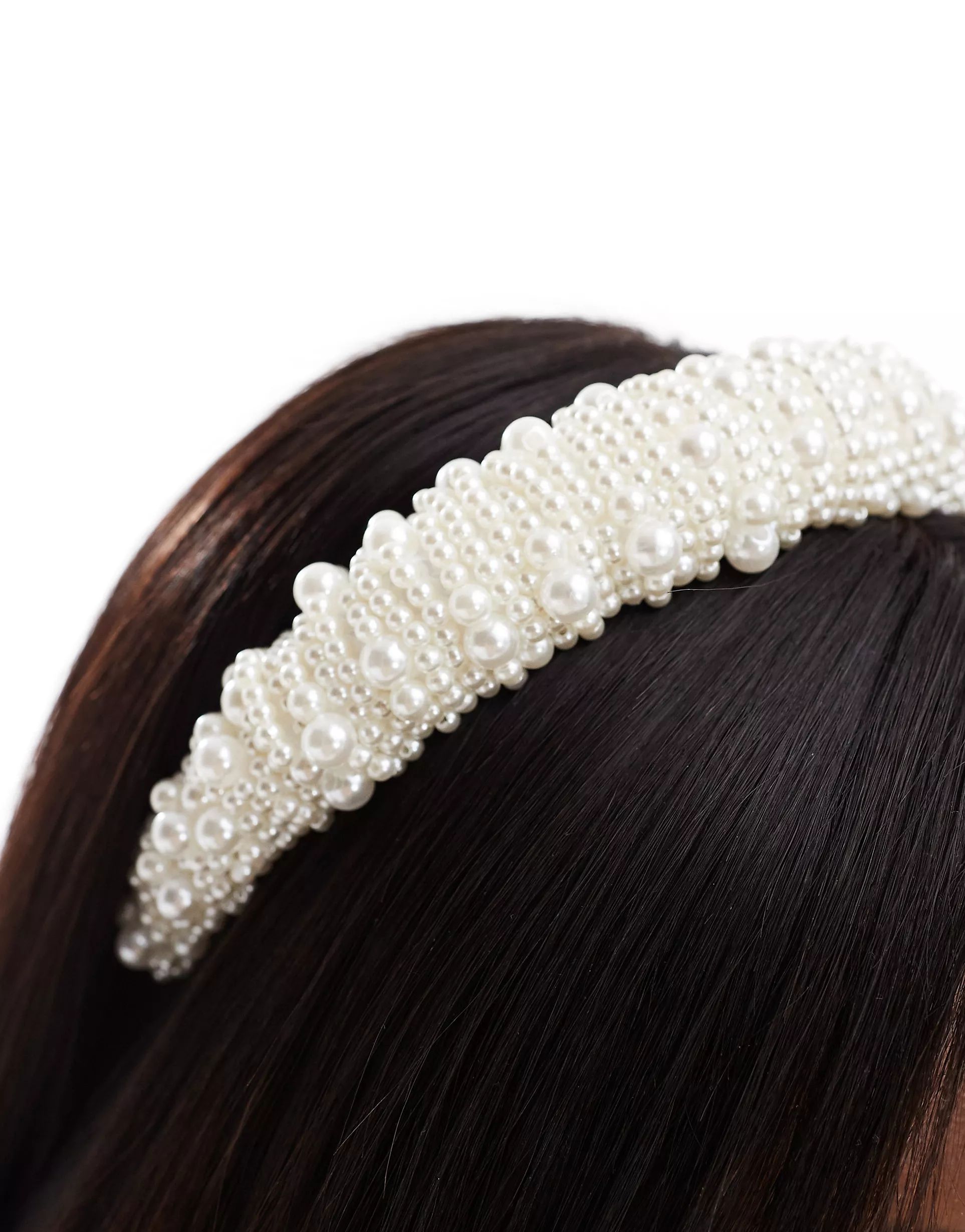 ASOS DESIGN bridal padded headband in all over pearl design | ASOS (Global)