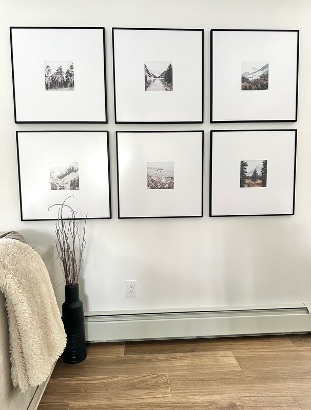 8" x 8" Flat Metal Frame in Satin Black, Single Matted | Frame It Easy