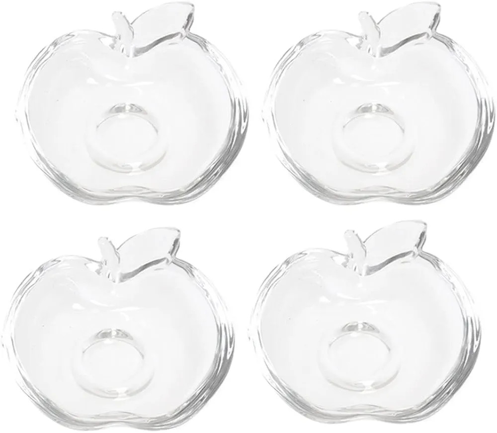 123Arts Apple Shape Glass Saucer Dishes Seasoning Dishes Appetizer Plates | Amazon (US)