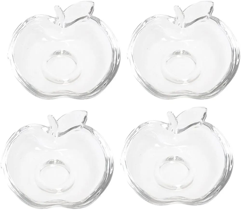 123Arts Apple Shape Glass Saucer Dishes Seasoning Dishes Appetizer Plates | Amazon (US)