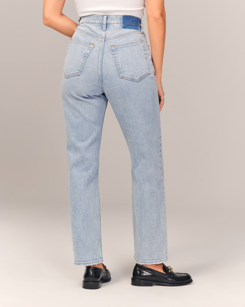 Curve Love Ultra High Rise Ankle Straight Jean | Abercrombie & Fitch (US)