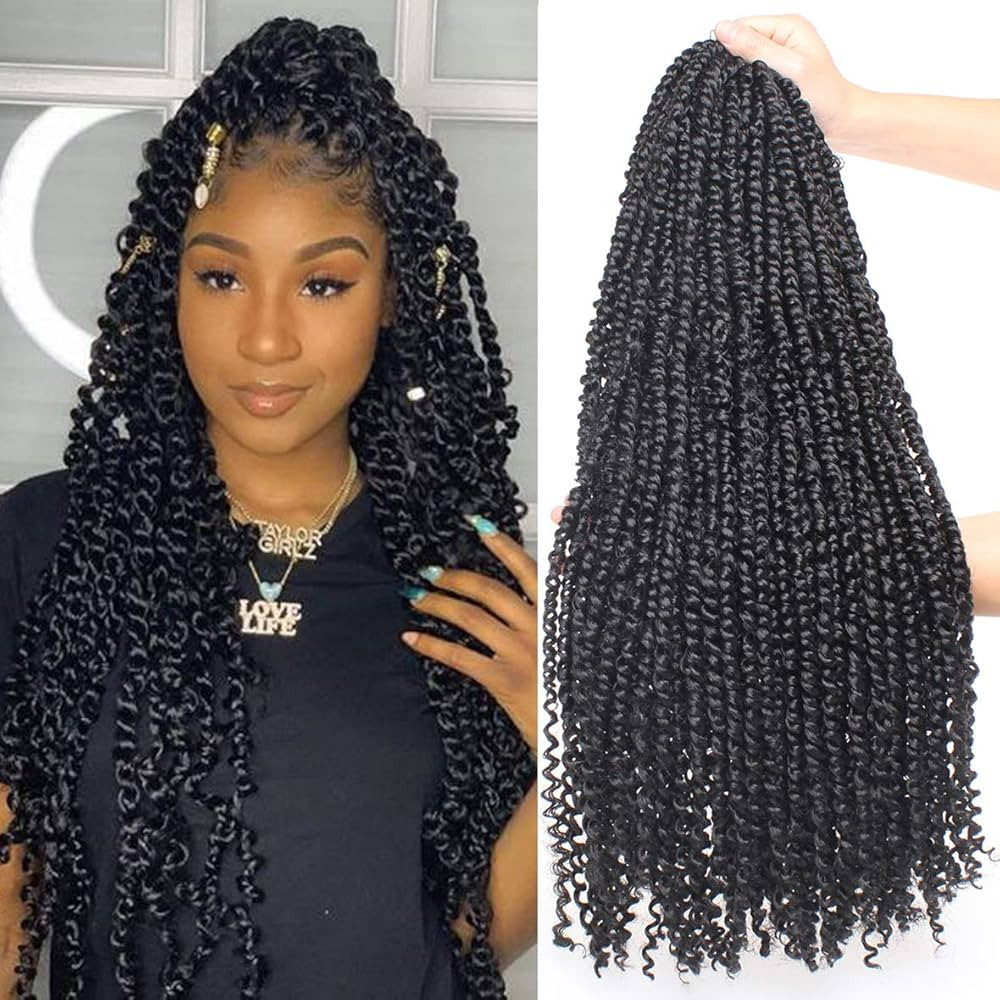 Leeven 22 Inch 8 packs Pre-twisted Passion Twist Crochet Hair 12 Roots/pack Pre-looped Crochet Br... | Amazon (US)