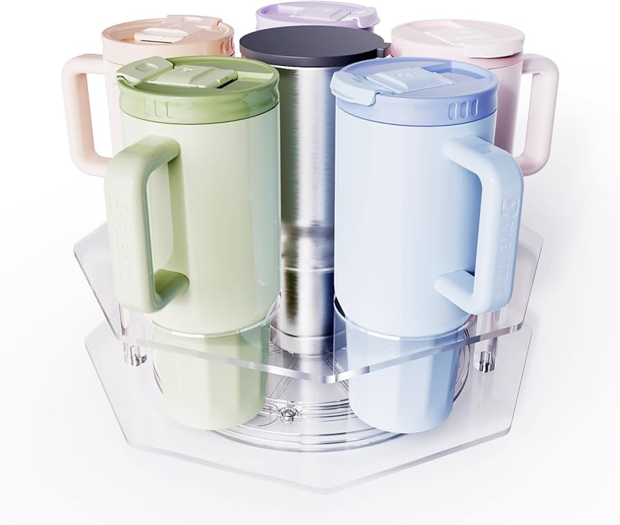 Water Bottle Organizer for Stanley 20/30/40oz, Rotating Stanley Cup Organizer Holder, Tumbler Bot... | Amazon (US)