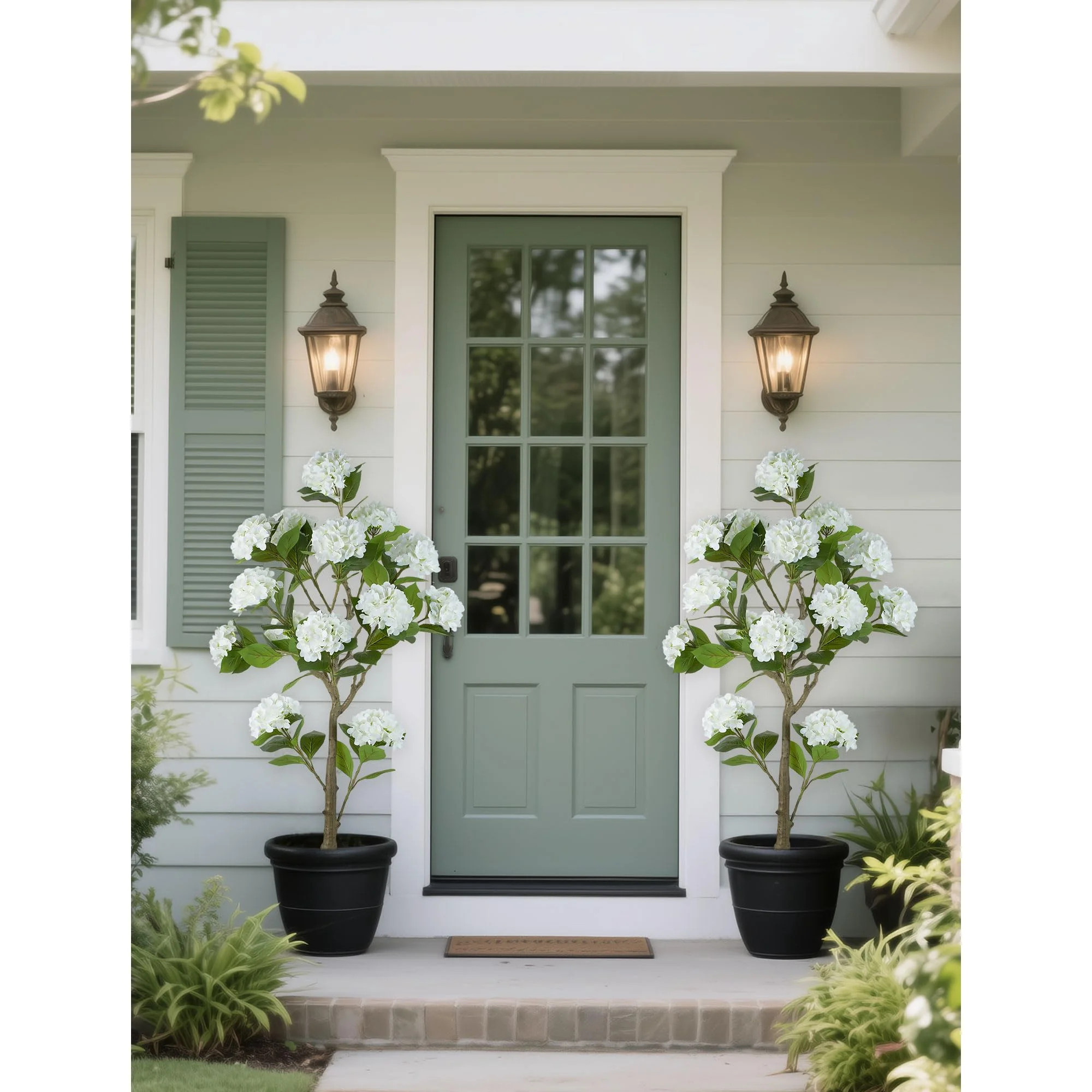 Nuptio 5ft /59Inch Artificial  Hydrangea Trees-Faux Flower Plant for Home Decor Indoor Outdoor Fr... | Walmart (US)